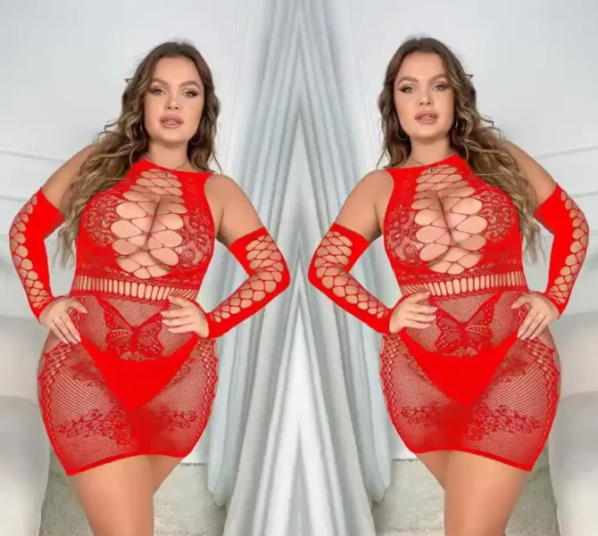 Robe Sexy en Dentelle Transparente – Soutien-Gorge Ouvert & Coupe Sensuelle – Image 5