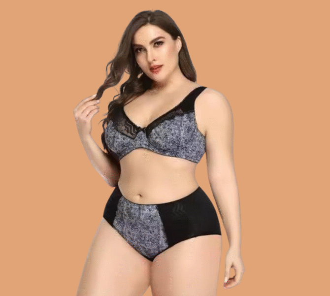 Ensemble Lingerie Dentelle Grande Taille – Soutien-Gorge & Culotte – Image 2