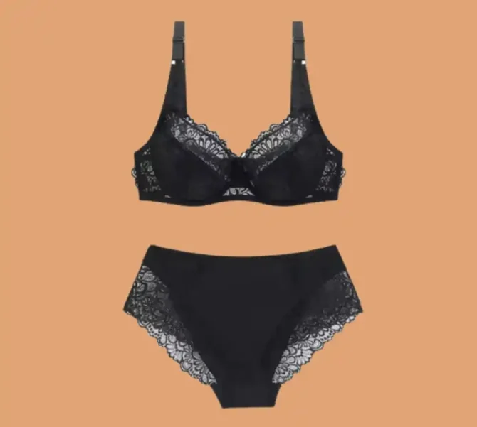Ensemble Soutien-Gorge & Culotte en Dentelle Brodée – Élégance Sexy – Image 4